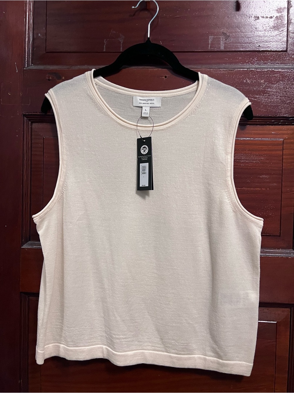 Banana Republic Light Cream Sleeveless Knit Tank